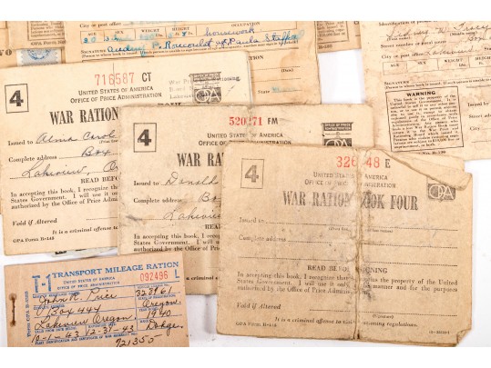 American WWII War Ration Books
