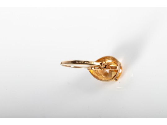 14k Yellow Gold Citrine Drop Earrings