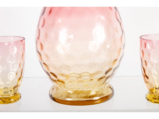 Amberina Coin Depression Glassware