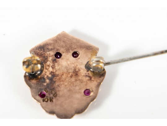 10k Yellow Gold Sapphire Brooch, 20 Years Loyal Service