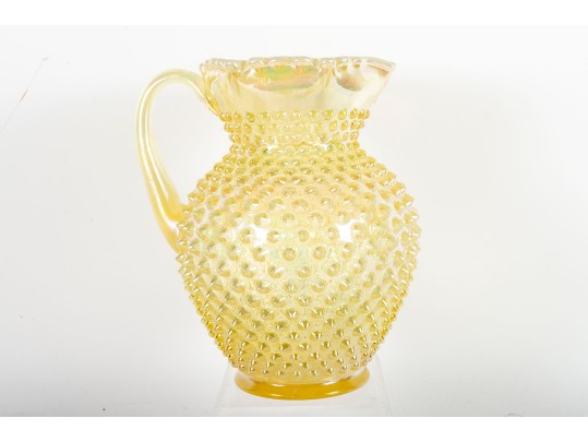 Fenton Yellow Hobnail Carnival Glass Lemonade Set