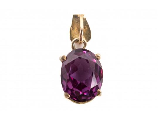 14k Yellow Gold Berry-Purple Ruby Pendant