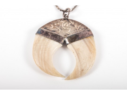 Sterling Silver Fierce Double-Claw Pendant Necklace