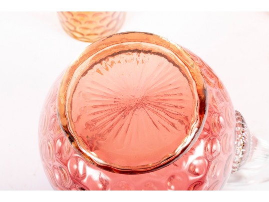 Amberina Coin Depression Glass Lemonade Set