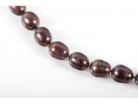 Cultured Brown Pearl Knotted Necklace With A 14k Clasp