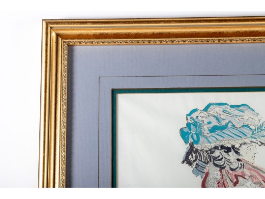 Attrib. Tony Putnam Jr. (American [NC], 1933-1990) Fashion Plate Of A Woman In A Large Dress