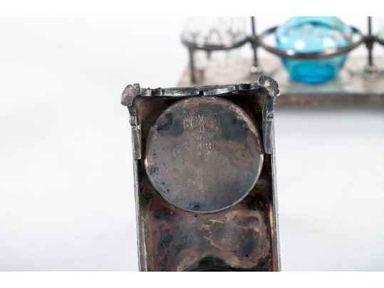 Painted Blue Glass Spice Shaker Cruets