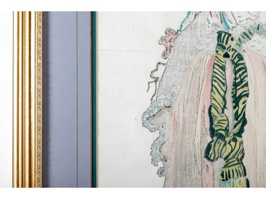 Attrib. Tony Putnam Jr. (American [NC], 1933-1990) Fashion Plate Of A Woman In A Large Dress