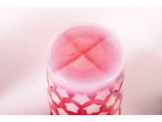 Fenton Patriotic Stars And Stripes Cranberry Glass Cups