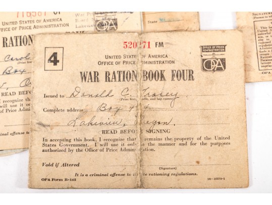 American WWII War Ration Books