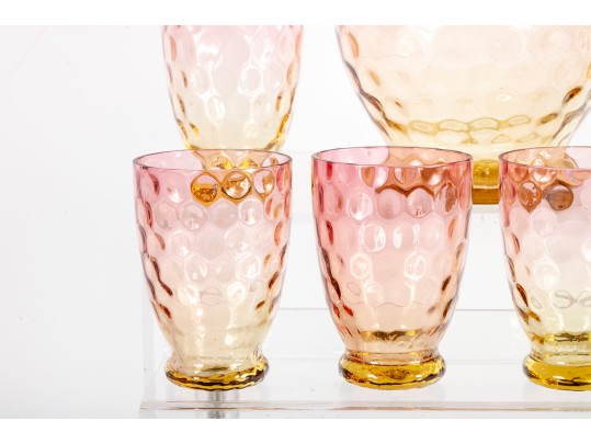 Amberina Coin Depression Glassware