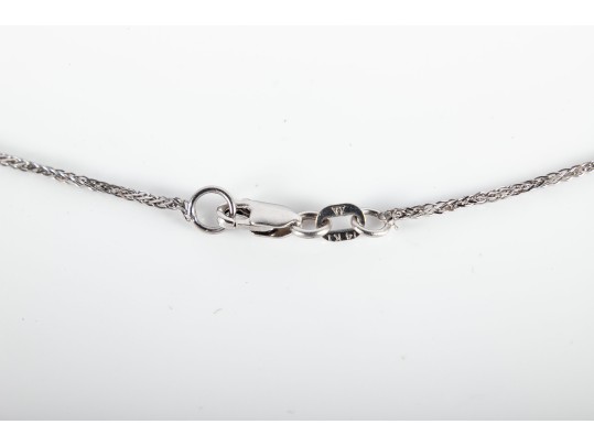 14k White Gold Moissanite Heart Pendant Necklace