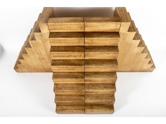 Group Of Four Large Stair-Form Wood Decor