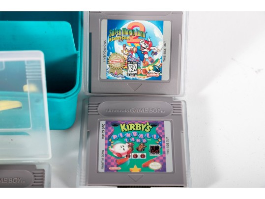 Nintendo Gameboy With Games Including Mario, Kirby, Tetris