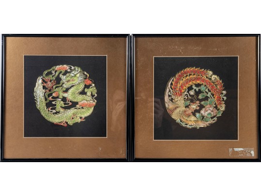 Ornate Papercut Chinese Dragon And Phoenix