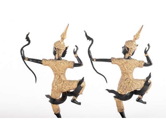 Pair Of Gilt Thai Prince Rama Figures