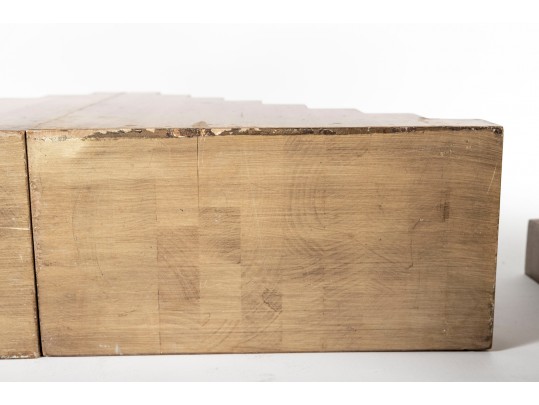 Group Of Four Large Stair-Form Wood Decor