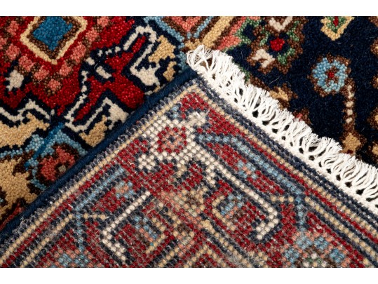 Serapi Wool Runner Rug In Red, Blue, And Cream (10’2” X 2’8”) NEW