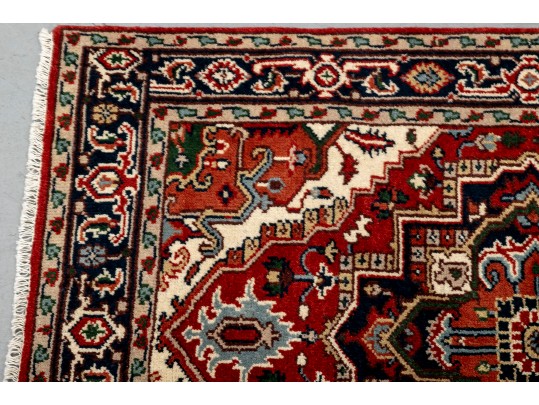 Serapi Wool Area Rug In Red, Black, And Cream (6' X 4') NEW