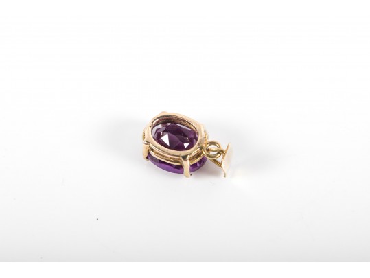 14k Yellow Gold Berry-Purple Ruby Pendant