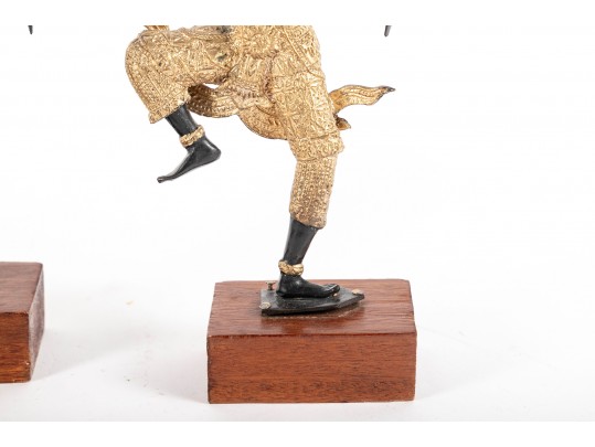 Pair Of Gilt Thai Prince Rama Figures