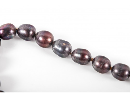 Cultured Brown Pearl Knotted Necklace With A 14k Clasp