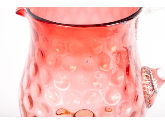 Amberina Coin Depression Glass Lemonade Set