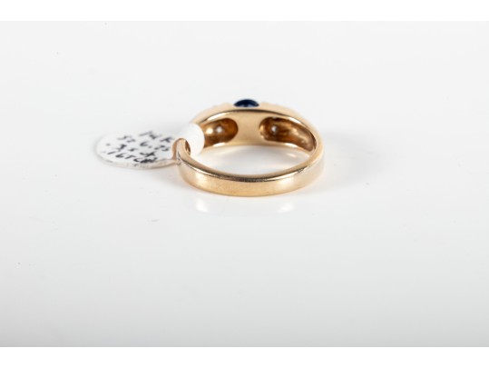 14k Yellow Gold Sapphire And Diamond Ring Size 6
