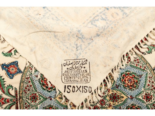 Iranian Vintage Ghalamkar Textile, Florals And Flourishes