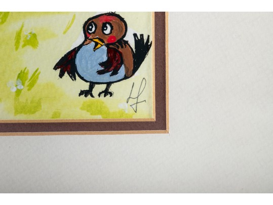 Liuba Fehl (American [SC], B. 1962) Acrylic On Paper Paintings Of Fun Animals