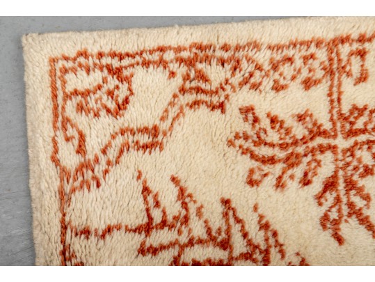 Eye-Catching Turkish Styled Wool Runner Rug In Red And Cream (8'9