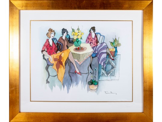 Print Of Itzchak Tarkay (Israeli, 1935-2012) 