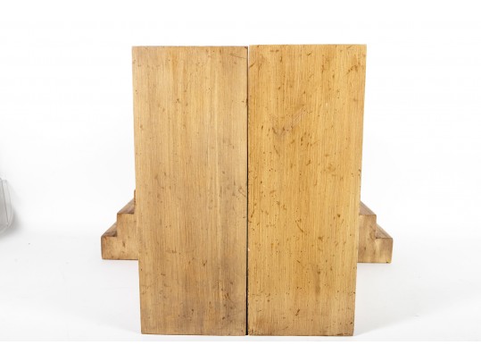 Group Of Four Large Stair-Form Wood Decor