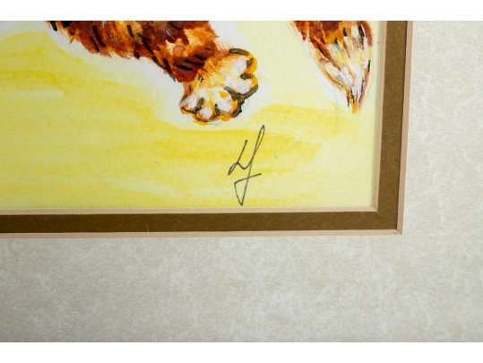 Liuba Fehl (American [SC], B. 1962) Acrylic On Paper Paintings Of Fun Animals