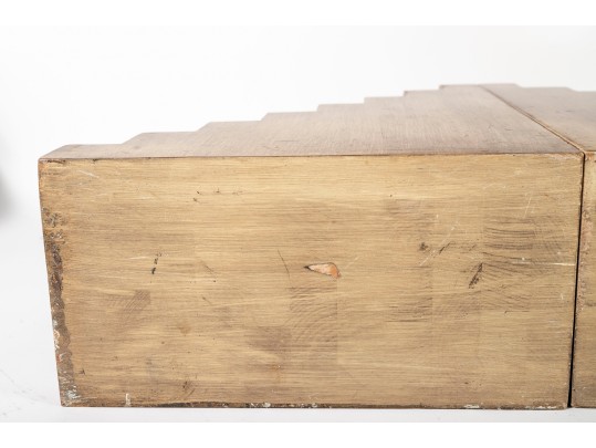 Group Of Four Large Stair-Form Wood Decor