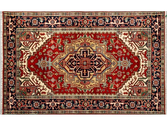 Serapi Wool Rug In Red, Black, And Yellow (8'0