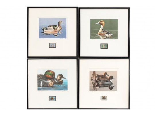 Bird-Themed Stamps With Signed Lithos. P Scholer, K Michaelsen, B Moore Jr, W Morris