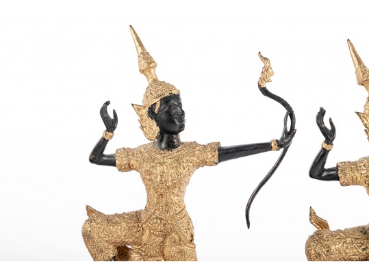 Pair Of Gilt Thai Prince Rama Figures