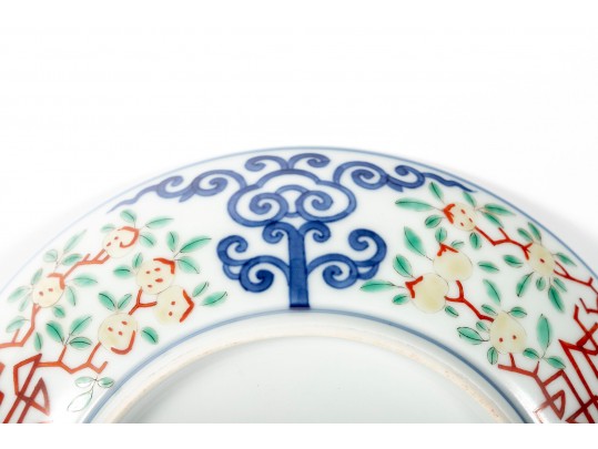 Chinese Porcelain Doucai Longevity Motif Plate