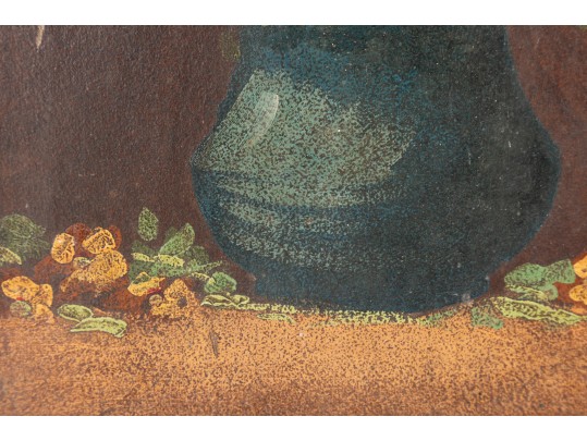 Nicely Aged Painting On Board Floral Still Life