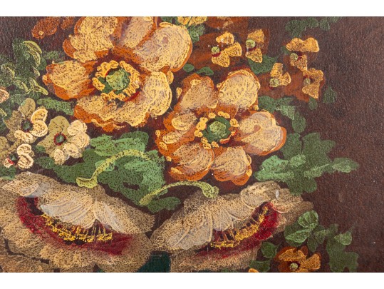 Nicely Aged Painting On Board Floral Still Life