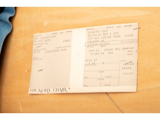 Classic Chippendale Mahogany Corner Chair With Baby Blue Upholstery