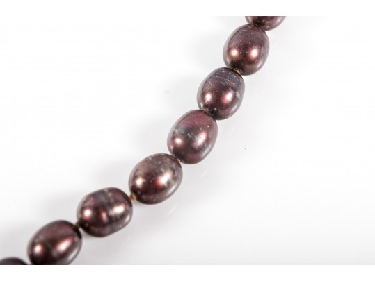 Cultured Brown Pearl Knotted Necklace With A 14k Clasp