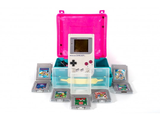 Nintendo Gameboy With Games Including Mario, Kirby, Tetris