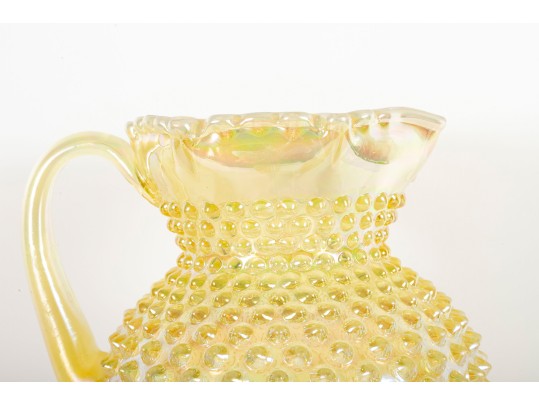Fenton Yellow Hobnail Carnival Glass Lemonade Set