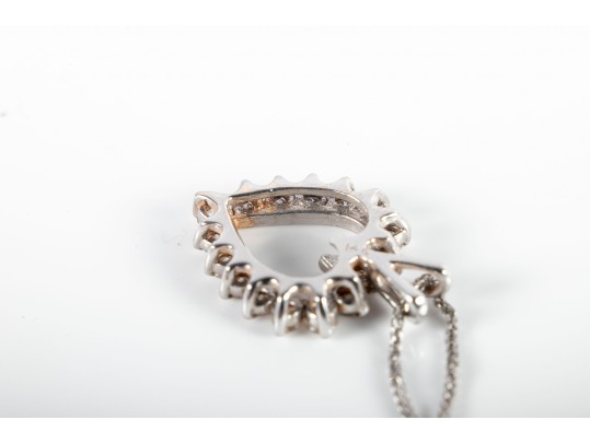 14k White Gold Moissanite Heart Pendant Necklace