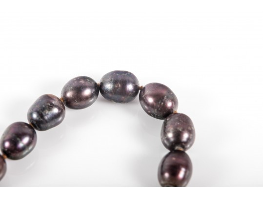 Cultured Brown Pearl Knotted Necklace With A 14k Clasp