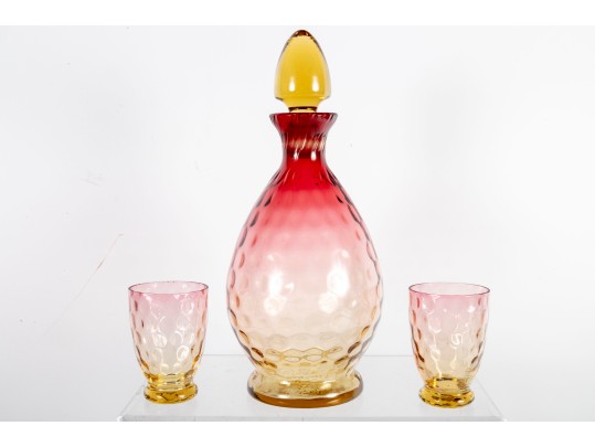 Amberina Coin Depression Glassware