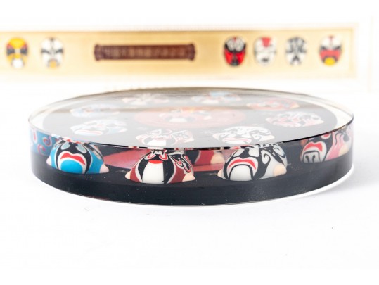 Chinese Peking Opera Plaques, One 24k Gold Plated