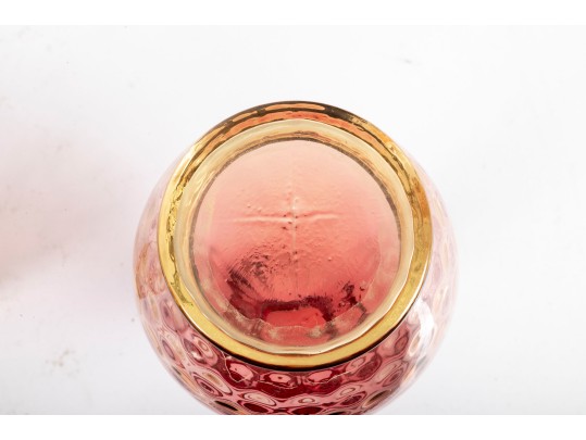 Amberina Coin Depression Glassware